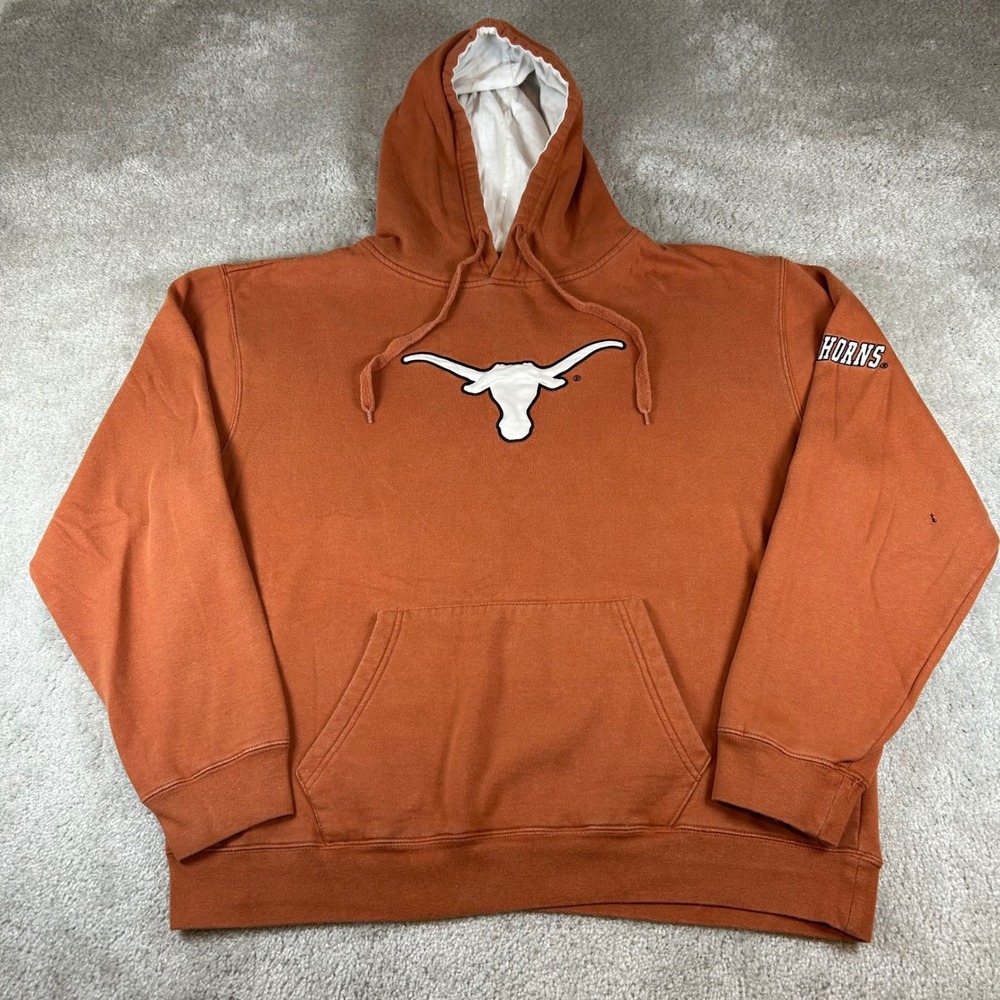 VTG Stadium Athletics Texas Longhorns Hoodie Mens XL Orange Long Sleeve Pullover